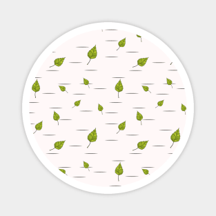 Birch tree pattern with leaves Magnet